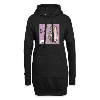 Lehrstuhl für Reflexionen Glitched - Hoodie-Kleid - Schwarz - Vorne