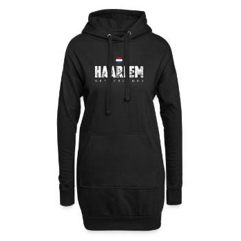 Haarlem Distressed Logo - Hoodie-Kleid - Schwarz - Vorne