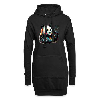 Panda - Hoodie-Kleid - Schwarz - Vorne