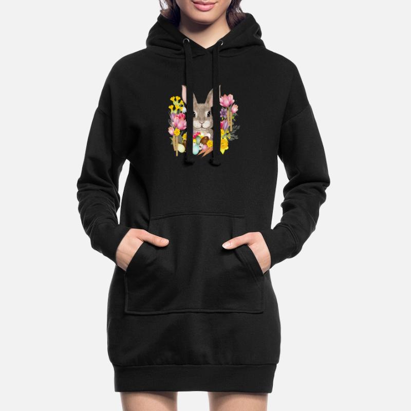Easter Wreath & Easter Eggs with Rabbit as Easter Bunny Hoodie Dress