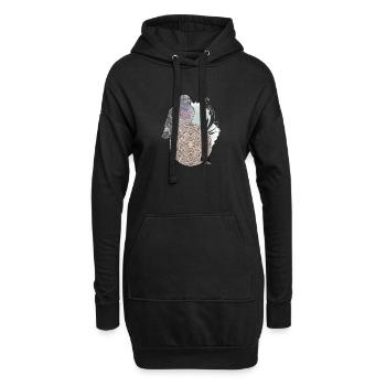 Veganuary 2024 Stadttaube - Hoodie-Kleid - Schwarz - Vorne