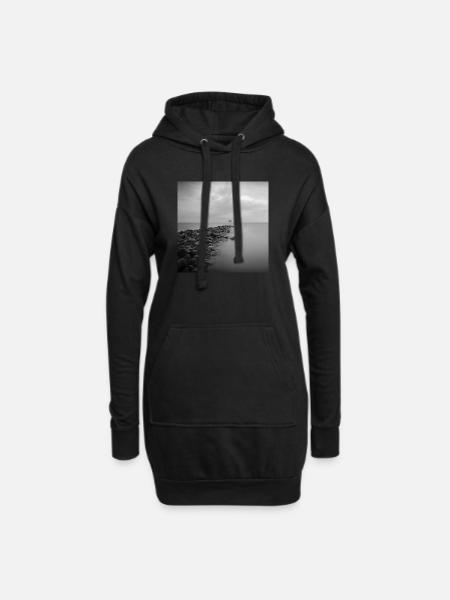 Wellenbrecher Nordsee Büsum Dithmarschen Poster - Hoodie-Kleid - Schwarz