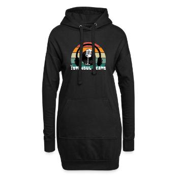 Im Retro Design gehaltenes Istanbul Shirt - Hoodie-Kleid - Schwarz - Vorne