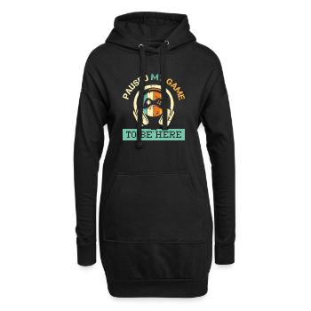 paused my game retro vintage gaming Logo gamer - Hoodie-Kleid - Schwarz - Vorne