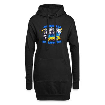 Chemise de nuit officielle, ratons laveurs d’Ukraine - Sweat-shirt à capuche long Femme - noir - Devant