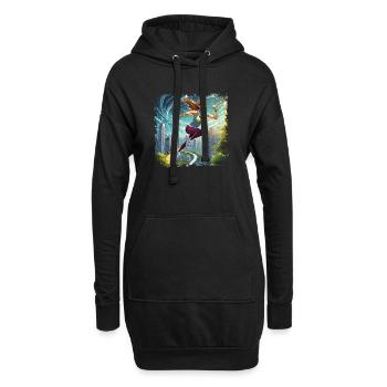Sportliche Frau | running women - Hoodie-Kleid - Schwarz - Vorne