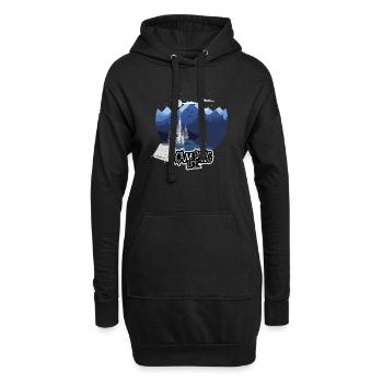 Camping Life Bergnacht - Hoodie-Kleid - Schwarz - Vorne