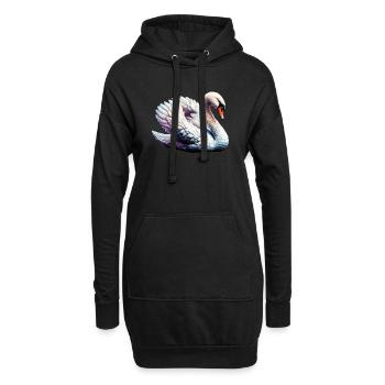 Cygne - Sweat-shirt à capuche long Femme - noir - Devant