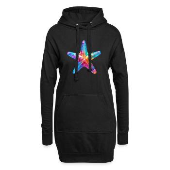 Seestern - Hoodie-Kleid - Schwarz - Vorne