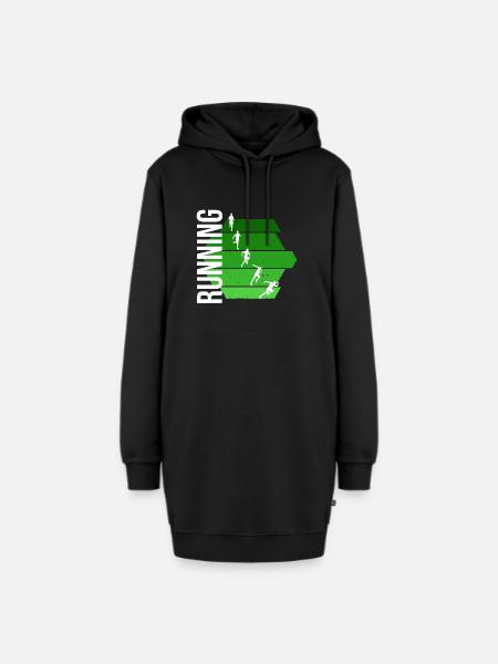 Running - Hoodie-Kleid - Schwarz