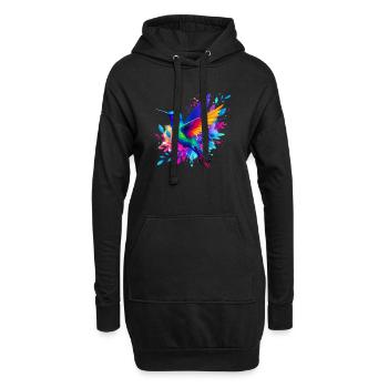 Kolibri - Hoodie-Kleid - Schwarz - Vorne