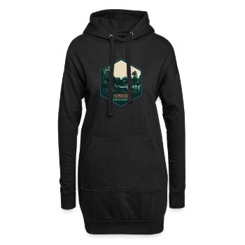 Illustration, Planten un Blomen park in Hamburg - Hoodie-Kleid - Schwarz - Vorne