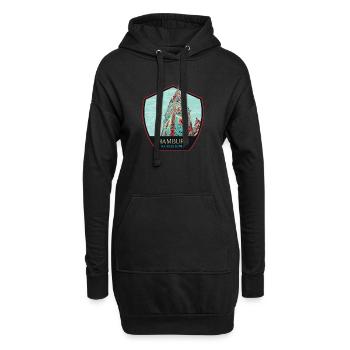Rathausturm in Hamburg, Deutschland - Hoodie-Kleid - Schwarz - Vorne