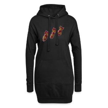 Bombenstimmung, gegen Krieg und Gewalt - Hoodie-Kleid - Schwarz - Vorne