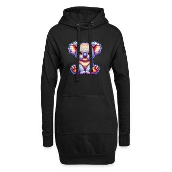 Koala - Hoodie-Kleid - Schwarz - Vorne