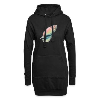 Pastellfarbene Muschel-Illustration - Hoodie-Kleid - Schwarz - Vorne
