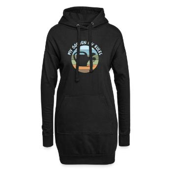 lustige Sprüche Garten Gärtner Regeln retro Logo - Hoodie-Kleid - Schwarz - Vorne