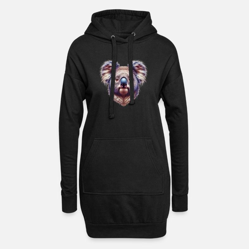 Koala - Hoodie-Kleid - Schwarz