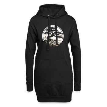 Paysage Asiatique - Sweat-shirt à capuche long Femme - noir - Devant