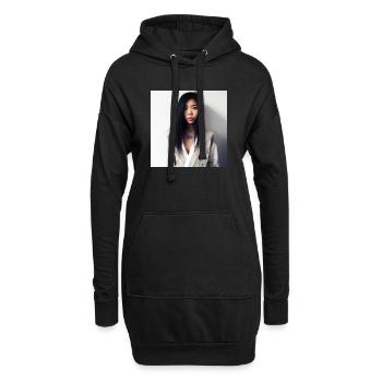 Porträt einer Frau 03 - Hoodie-Kleid - Schwarz - Vorne