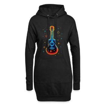 Ukulélé des années 90 - Sweat-shirt à capuche long Femme - noir - Devant