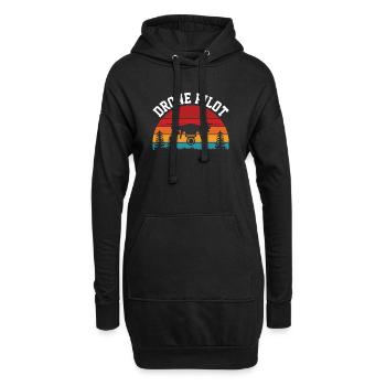 Drohnen-Pilot - Hoodie-Kleid - Schwarz - Vorne