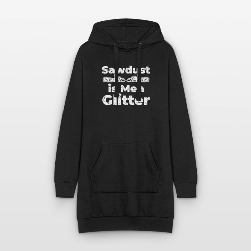 Sciure de bois sciure de bois bûcheron déclaration forêt Sweat-shirt à capuche long Femme