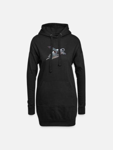 Geometrische Schildkröte Muster - Hoodie-Kleid - Schwarz