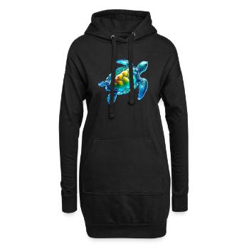 Tortue - Sweat-shirt à capuche long Femme - noir - Devant
