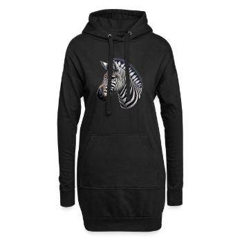 Zèbre - Sweat-shirt à capuche long Femme - noir - Devant