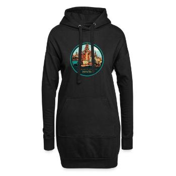 Alcázar von Segovia, Spanien Illustration - Hoodie-Kleid - Schwarz - Vorne