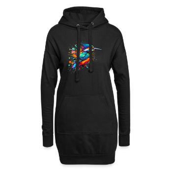 Martin-pêcheur - Sweat-shirt à capuche long Femme - noir - Devant