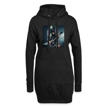Guitariste de heavy metal - Sweat-shirt à capuche long Femme - noir - Devant