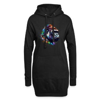 Gorille - Sweat-shirt à capuche long Femme - noir - Devant