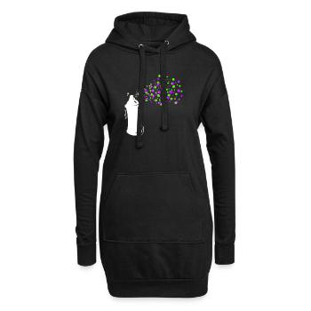 Graffiti Sprayer Spraydose Kunst Strassenkunst - Hoodie-Kleid - Schwarz - Vorne