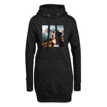 Bouvier bernois - Sweat-shirt à capuche long Femme - noir - Devant
