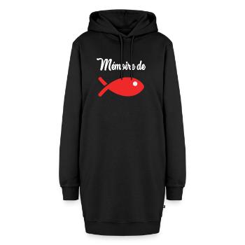 POISSON. MEMOIRE. HUMOUR. SARDINE. POISSON D'AVRIL - Sweat-shirt à capuche long Femme - noir - Devant