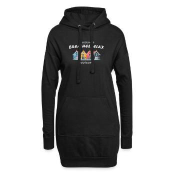Zoutkamp, Groningue, Pays-Bas, maisons colorées - Sweat-shirt à capuche long Femme - noir - Devant