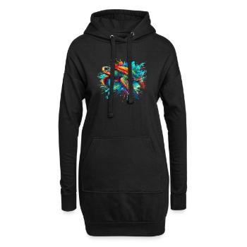 Tortue - Sweat-shirt à capuche long Femme - noir - Devant