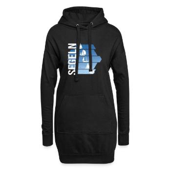 Segeln - Segelsport - Hoodie-Kleid - Schwarz - Vorne