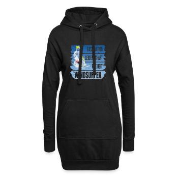 Faszination - Leidenschaft - Freiheit - Windsurfen - Hoodie-Kleid - Schwarz - Vorne