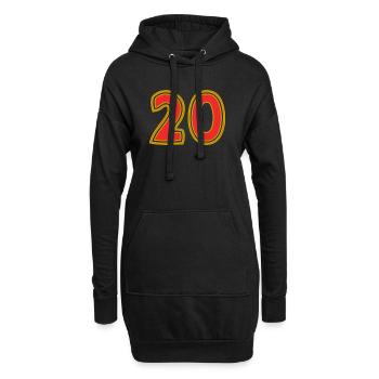 20. 20 ANS. 20e ANNIVERSAIRE. ANNIVERSAIRE 20 ANS. - Sweat-shirt à capuche long Femme - noir - Devant