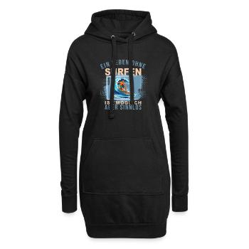 Ein Leben ohne Surfen ist möglich, aber Sinnlos - Hoodie-Kleid - Schwarz - Vorne