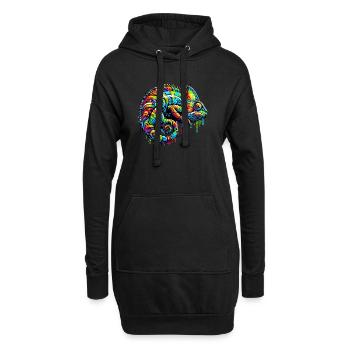 Caméléon - Sweat-shirt à capuche long Femme - noir - Devant