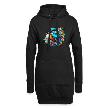 Martin-pêcheur - Sweat-shirt à capuche long Femme - noir - Devant