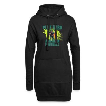 Play Hard - American Football - Hoodie-Kleid - Schwarz - Vorne