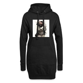 Anmutige, japanische Geisha - Hoodie-Kleid - Schwarz - Vorne