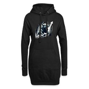 Stier Bulle Aktien Geometrie Wallstreet Geschenk - Hoodie-Kleid - Schwarz - Vorne