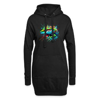 Gecko - Sweat-shirt à capuche long Femme - noir - Devant