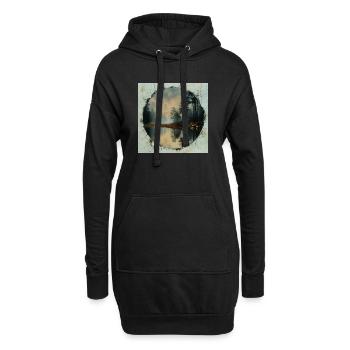 Sehnsucht Natur - Hoodie-Kleid - Schwarz - Vorne
